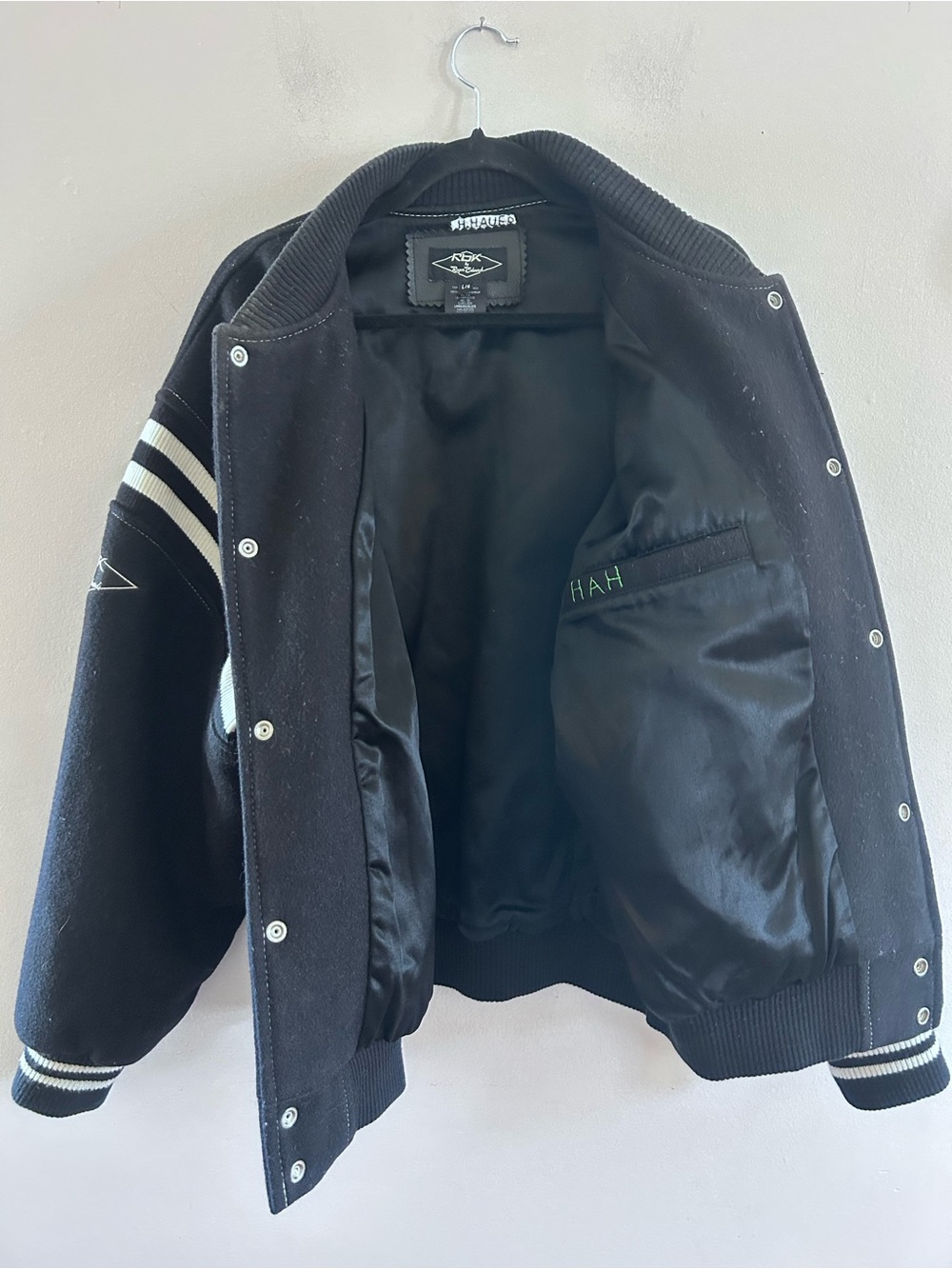 Vtg RbK Reebok Roger Edwards Saskatchewan Roughriders Varsity Jacket L - Picture 8 of 8